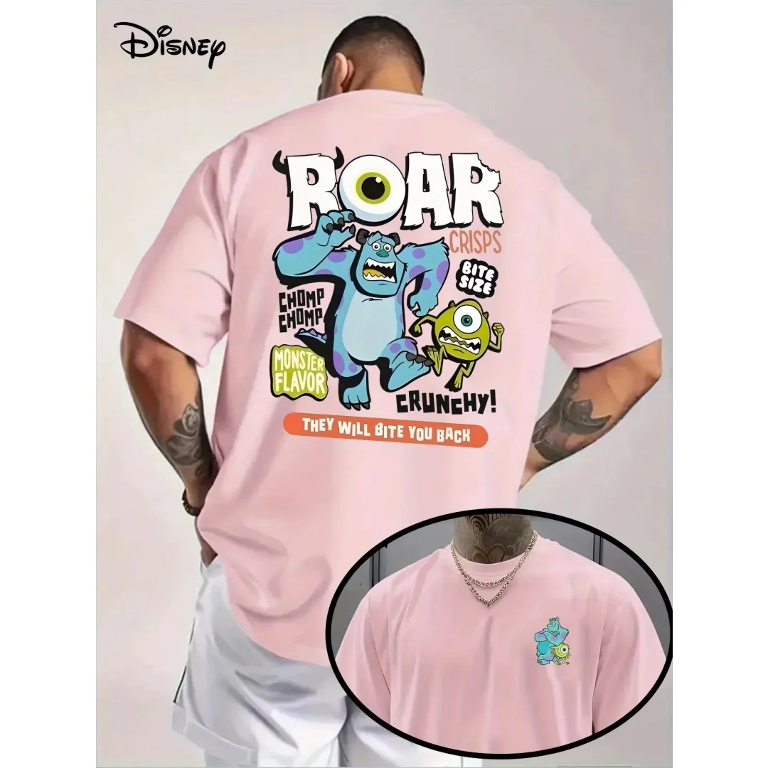 Мужская футболка с рисунком компании Disney Monster Power Company, летняя модная мужская футболка из чистого хлопка, детская одежда, футболка Y2k Woman
