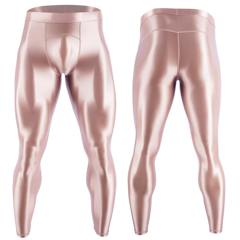 Men\'s oily pantyhose Compression Pants Quick Dry Fit Sportswear Running Tights Legging Fitness Training Sexy Sport Gym Leggings