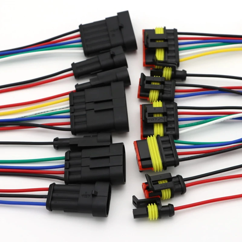 1 Piece AMP1/2/3/4/5/6Pin Waterproof Connector, Electrical Terminal Quick Connector, With Wire, Suitable For Cars, Ships, Etc.