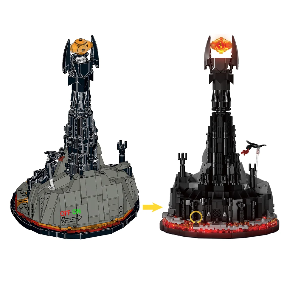 Lord Barad Dur Castle Building Blocks Compatible with Lego Castle Model Toy Magic Rings Castle Dark Tower Building Kit