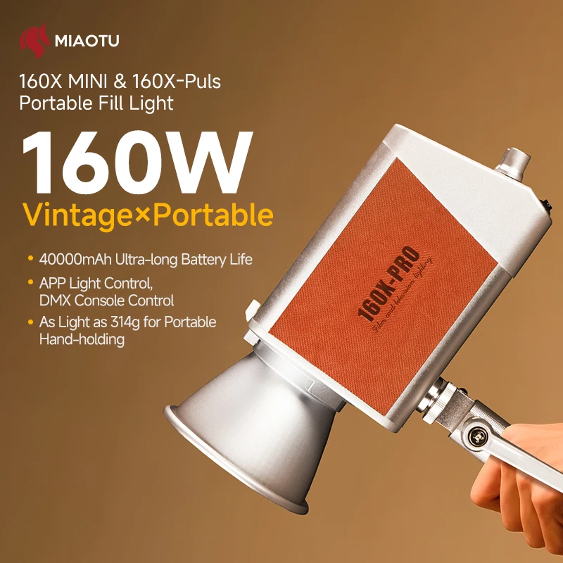 

MIAOTU 160w built-in battery 20000mAh photography lamp Portable handheld light for portrait lighting