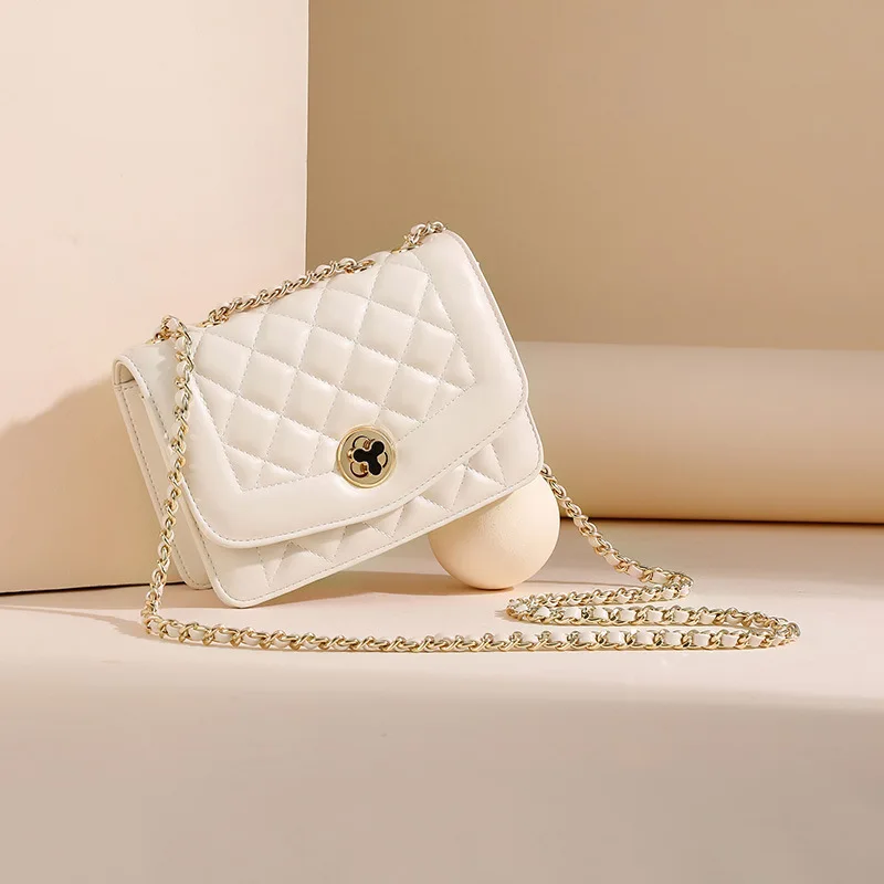 Small Fragrant Wind Ring-block Chain Bag Spring 2022 New Fashion Women's Bag Fashion Single Shoulder Small Square Bag