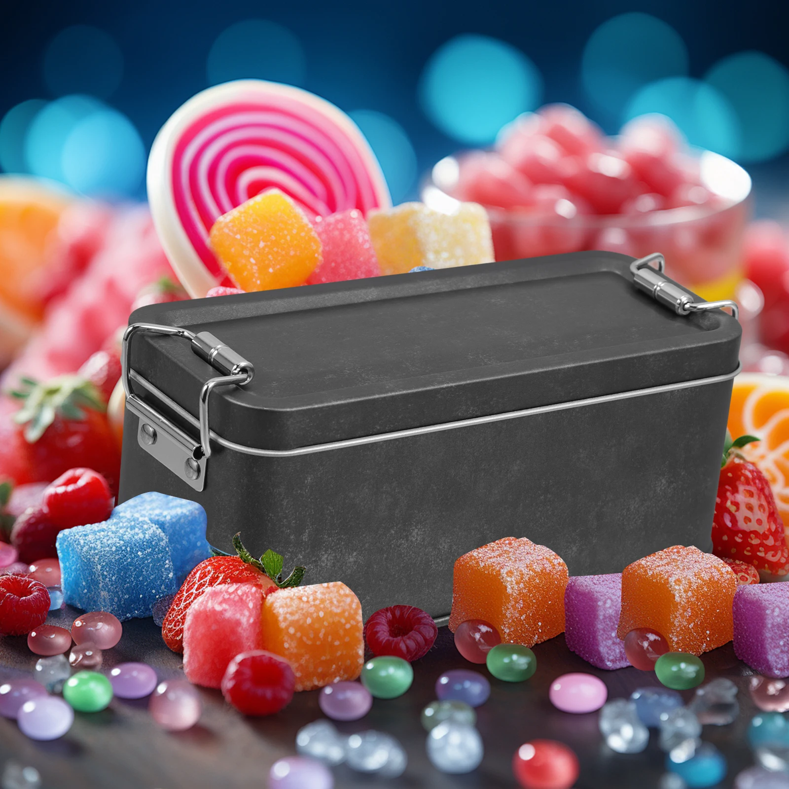 

Household Candy Case Multi-use Tinplate Storage Case Indoor Dessert Case Simple Biscuit Case Festival Storage Case With Lid