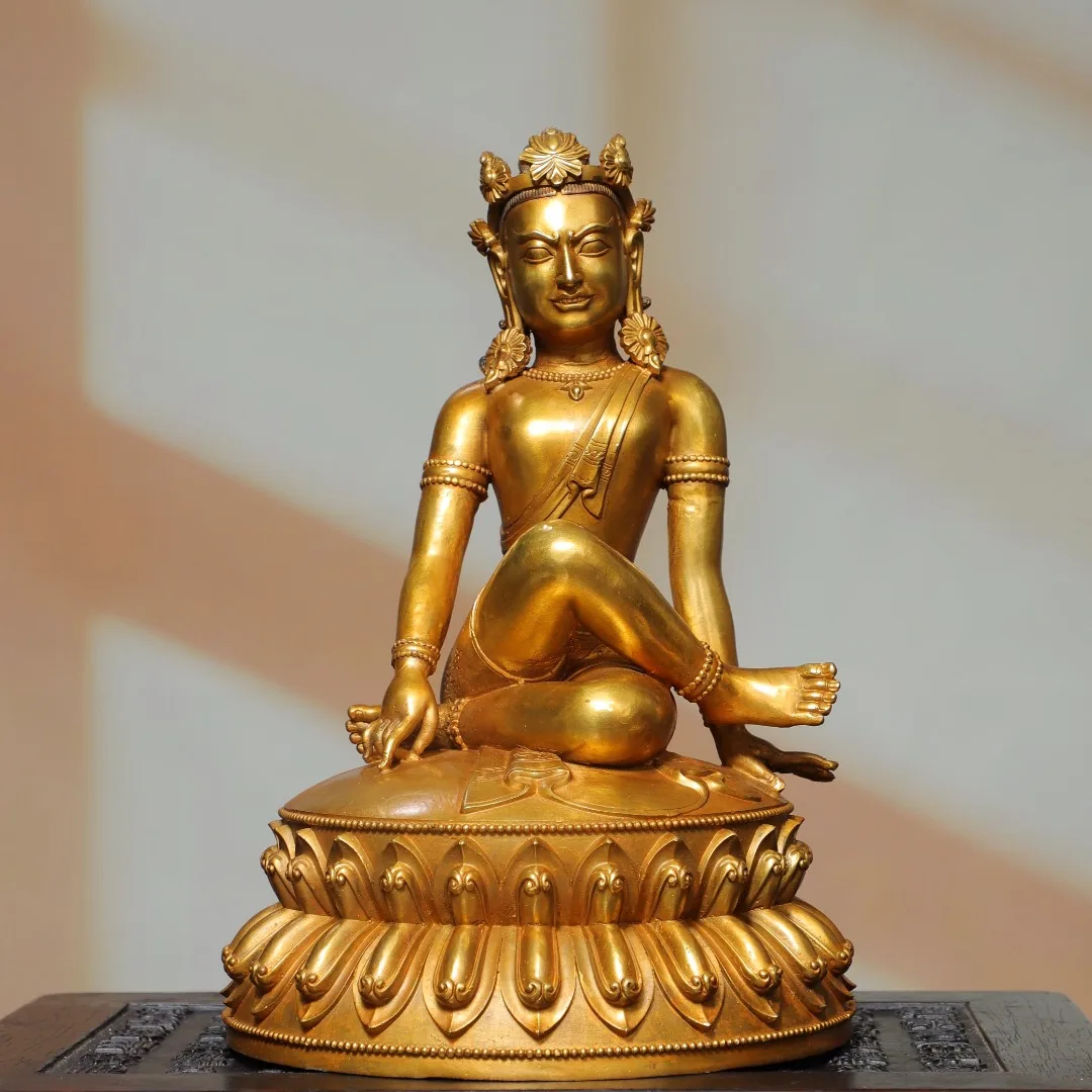 Old Bronze Gilded Cinnabar High Relief Northern Wei Buddha Cross legged Tara Sitting Buddha Amitabha Worship Hall Town house