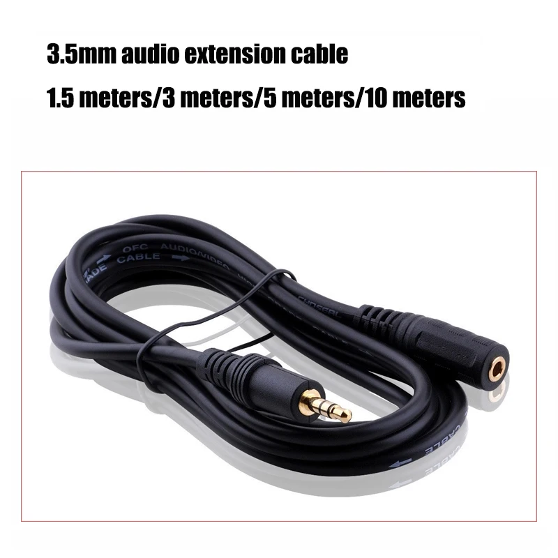 

High Fidelity Audio Extension Cable 3.5mm Headphone Microphone Extension Phone Computer Audio Connection Cable 1.5m/3m/5m/10m