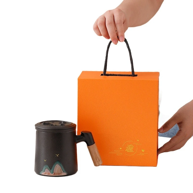 

Ceramic Tea Separation Filter Water Cup with Lid Personal Cup Mug Office