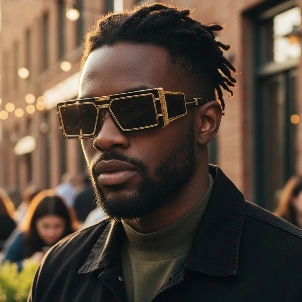 2026 Trending Vintage Sunglasses UV400 protection Sunglasses For Men Oculos Square Outdoor Sunglass Streetwear Steampunk Glasses - Image 4