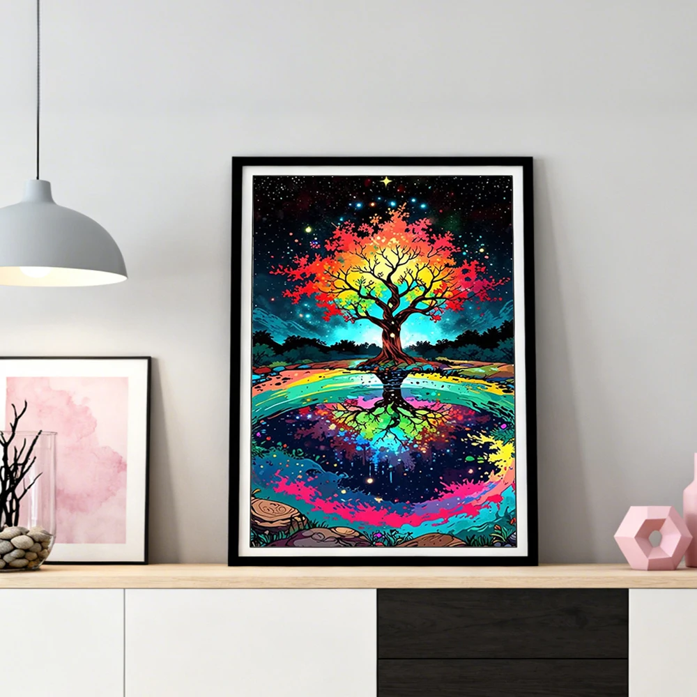 

Diamond Mosaic 5D Tree Landscape Fantasy Diamond Painting Art Kits Hobby Creative Handmade Crafts Home Bedroom Work
