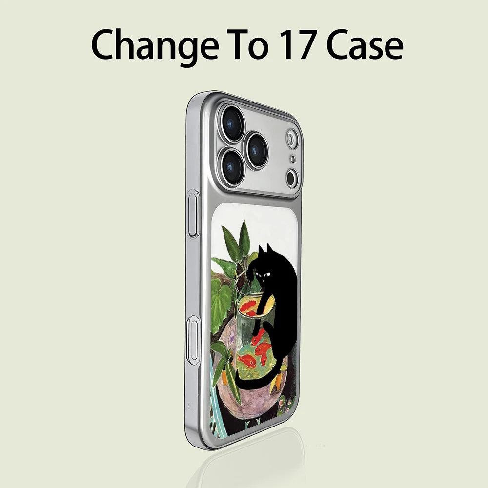 Lustige Schwarze Katze Niedliche Mattierte Hülle für iPhone 13 15 16 Pro Max Hüllen iPhone 17 12 ProMax 11 14 16 17 Plus 17 Air Plating Fundas – Detail 18