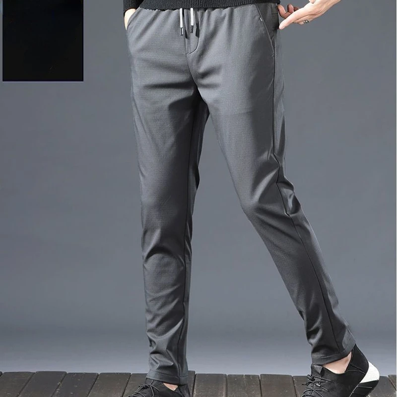 Spring Summer Men's Casual Pants for Men Elastic Straight Trousers Breathable Quick-drying  Pantaloons Hombre Clothing Q319