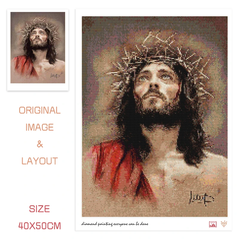 Diamond Painting Full Drill Portrait Cross Stitch Diamond Embroidery Sale Jesus Bead Picture Kits Wall Decoration