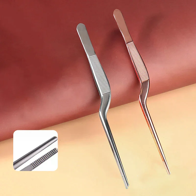 Ear Nose Earpick Wax Removal Forceps Angled Clamp Nasal Tool Curved Earwax Tweezers Clip Eyelash Remover Cleaner Tweezer
