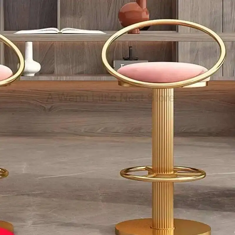 

Home Bar Chairs, Bar Style Cashier Designer Front Desk Light Luxury Rotary Round Lifting High Stool Furniture