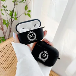 Luxury Crown Letter Silicone Earphone Case for Apple Airpods 1 2 3 Pro Bluetooth Headset Cases for Air Pods Earphone Box Cover