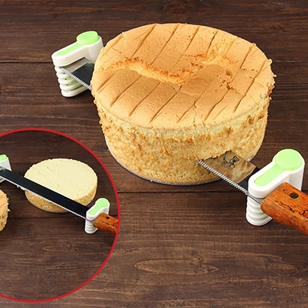 2 Pieces / Set 5 Layers Cut Bread Knife Splitter Toast Slicer Bread Cutter  Plastic Cake Bread Cutter Baking Accessories