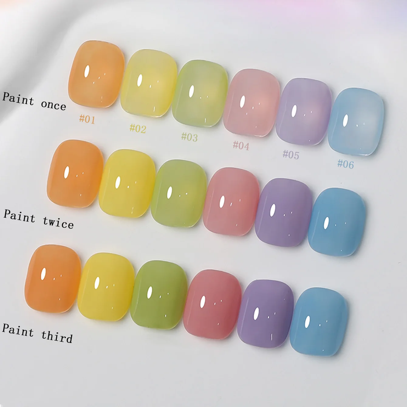 1pcs SHAKA Summer Macaron Color Transparent Gel Nail Polish Jelly Transparent Nude Powder Gentle Whitening Versatile Nail Art