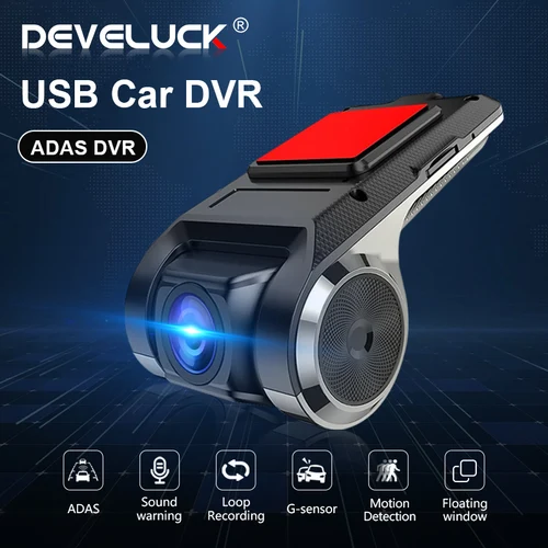 Imagen 1 del producto Cámara Develuck ADAS USB DVR para coche DVD reproductor Android cámara de salpicadero unidad principal de navegación Full HD alarma de voz de Audio automático g-shock