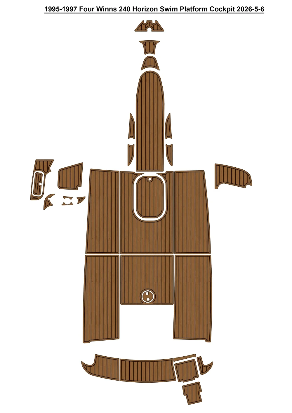 

1995-1997 Four Winns 240 Horizon Swim Platform Cockpit Pad Boat EVA Teak Deck Floor Mat SeaDek MarineMat Style Self Adhesive