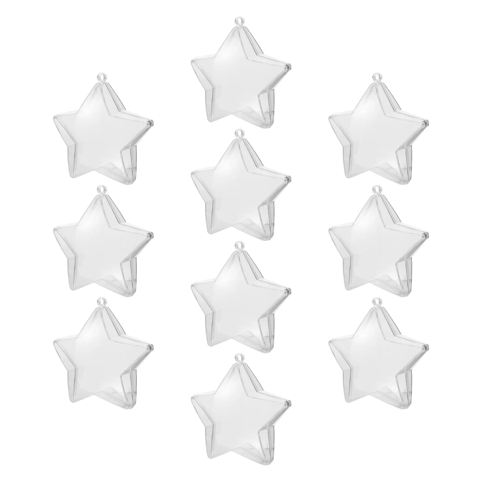 

10pcs Clear Plastic Star Hollow Ball Ornaments Fillable Diy Craft Bauble Balls Transparent Candy Box Tree Hanging Decoration