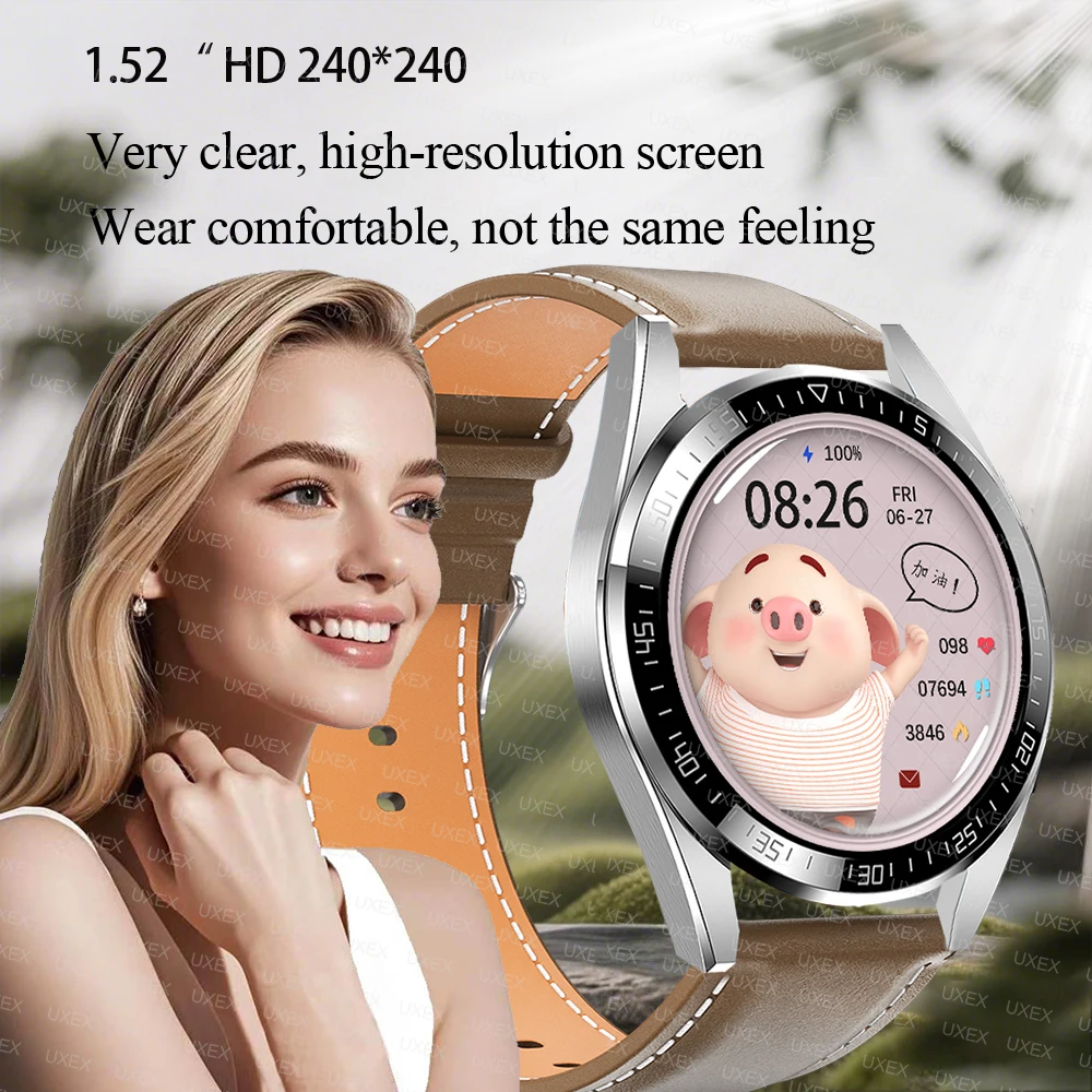الأعمال Smartwatch ساعة Hombre الاتصال اللاسلكي النشاط المقتفي صورة مخصصة 1.52 HD ساعة هدية الكريسماس ساعة المرأة الكلاسيكية