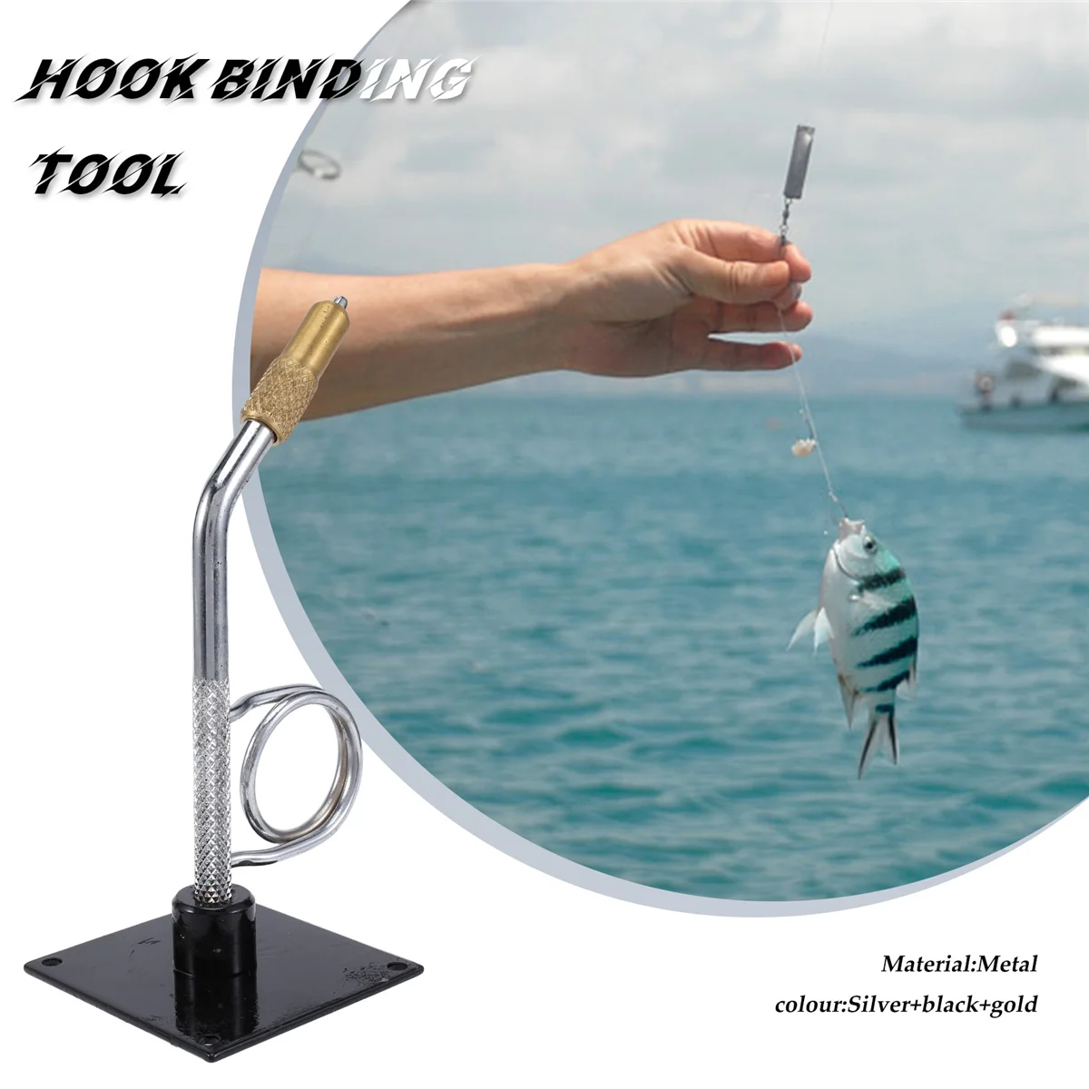 GZMO Portable Fly Tying Vise with Base Rotary C-Clamp Fish Tackle Kit Travel Alloy Fly Fishing Tackles Hook Binding Tool