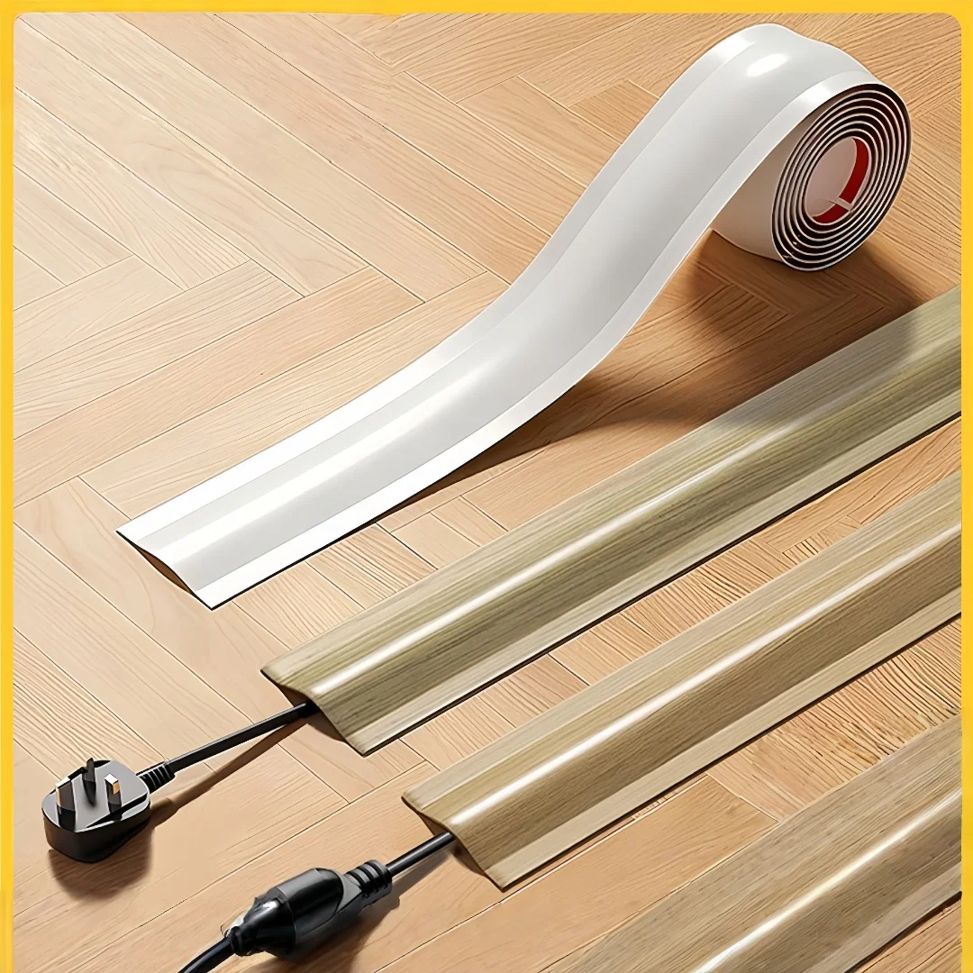 1pc 1m/39.37in protetor de cabo de piso pvc auto adesivo capa de fio flexível cabo duto ocultador para casa escritório mesa tv comput