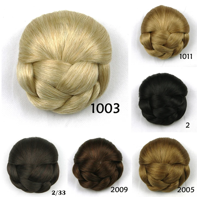 Womens Chignon Hairstyle Hair Extension Black/Brown Updo Hair Piece Clip-In Bun