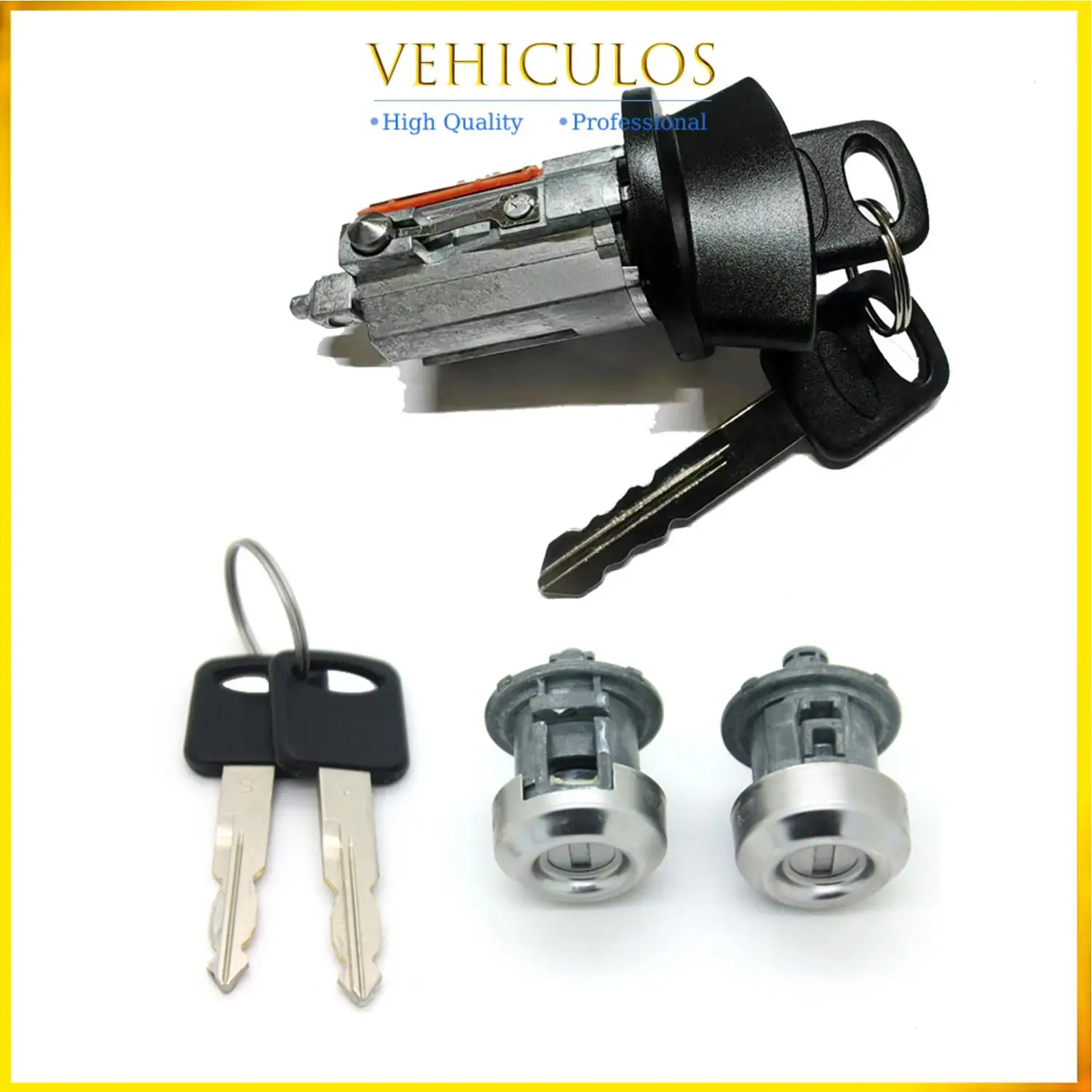 3pcs Ignition & Door Lock Cylinder Set with Keys 707624 703362 for Ford F150 F250 F350 E150 E250 E350 E450 E550 Super Duty 05-07