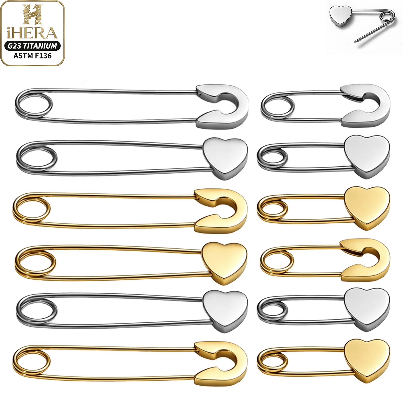 Safety Pin Paperclip G23 Titanium Earring Retainer Helix Cartilage Tragus Conch Rook Daith Nostril Lip Septum Ear Piercing