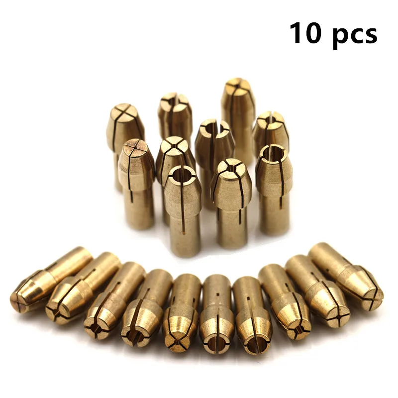 

10Pcs Mini Drill Chucks Adapter 0.5mm-3.2mm Dremel Mini Drill Chucks Chuck Adapter Micro Collet Brass For Power Rotary Tool