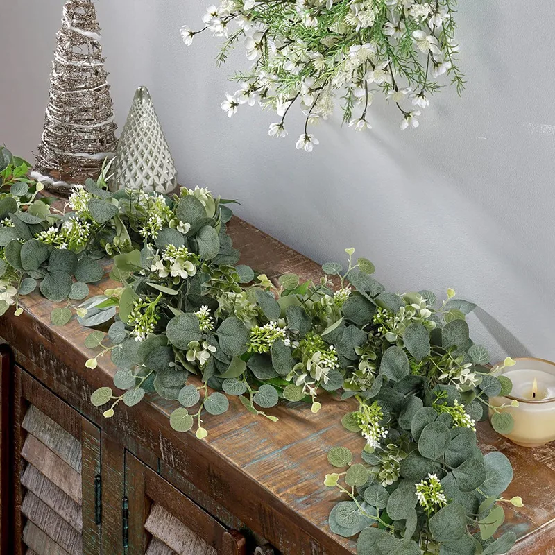 

Artificial Greenery Flower Vine Eucalyptus Leaf Decorative Vine Plant Home Decoration Accessories Home Accessories