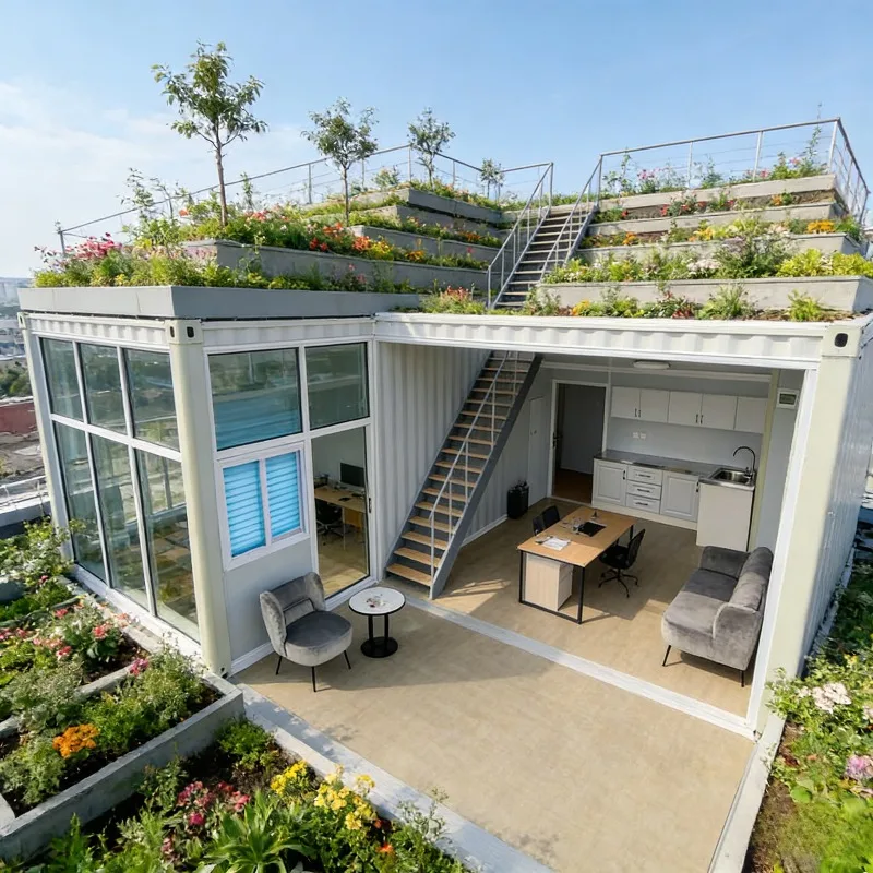Custom Movable X Type Foldable Shipping Container House 40ft 20ft One Floor Heat Insulation Folding House Container Home