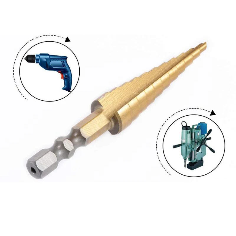 1/3/4pcs 3-12mm 4-12mm 4-20mm HSS Straight Groove Step Drill Bit Titanium Coated Wood Metal Hole Cutter Core Drilling Tools Set