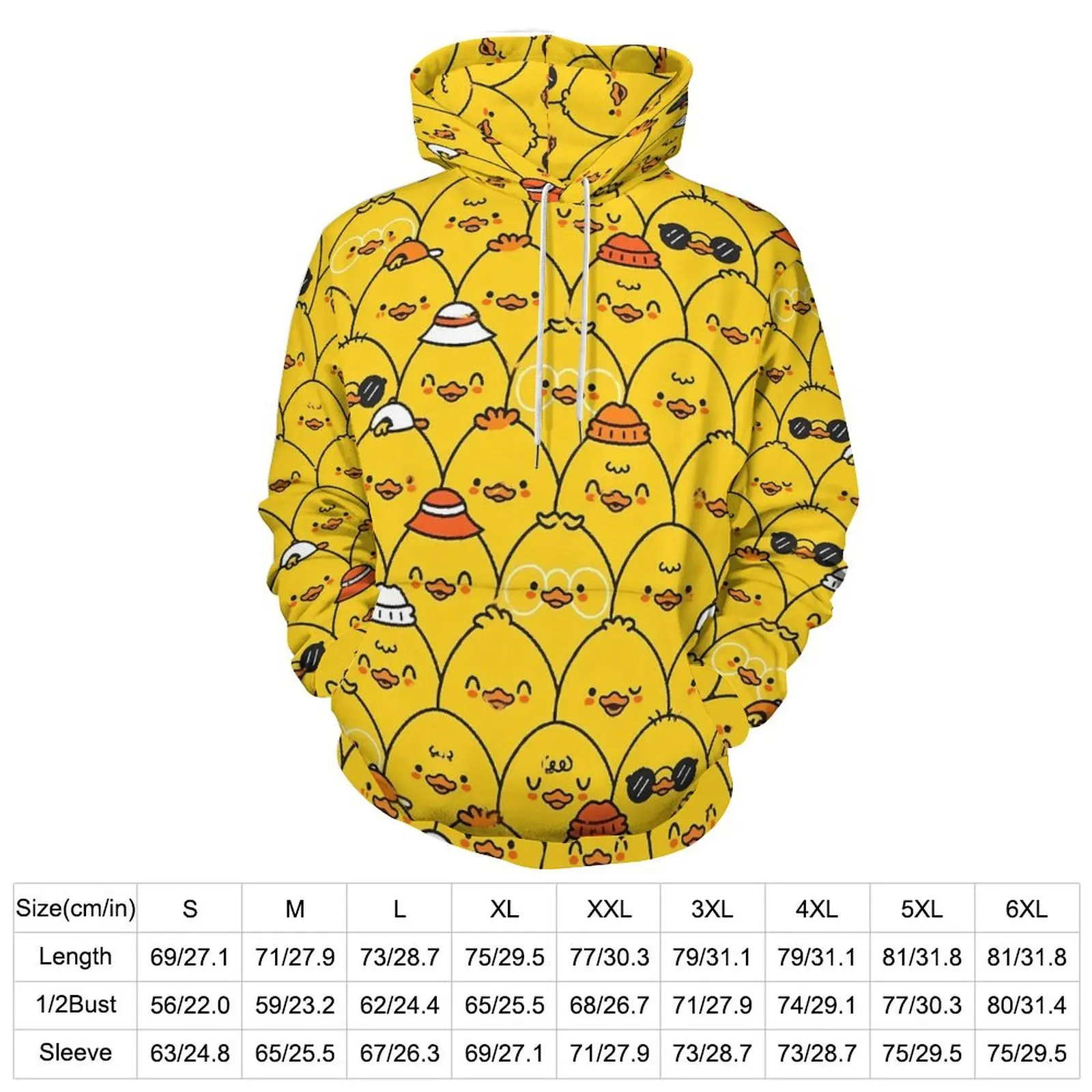 Yellow Ducks Hoodies Funny Ducklings Hip Hop Casual Hoodie Long Sleeve Aesthetic Custom Hooded Sweatshirts Birthday Gift