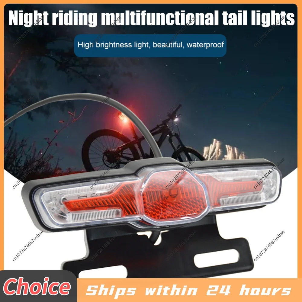 LED Ebike Brake Rear Light High-Brightness Turn Signal Lamp Warning Light Easy Installation for 36V 48V Electric Bike