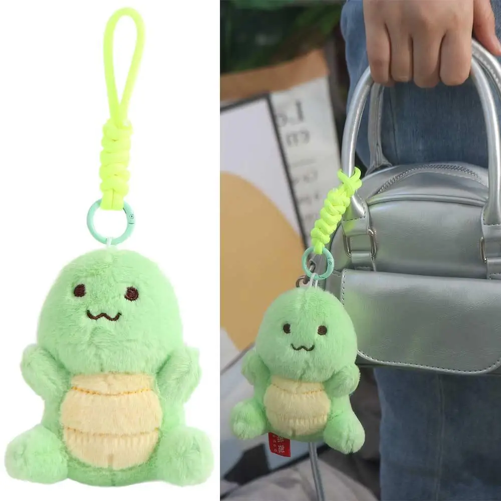 Rotatable Rotating Turtle Plush Keychain PP Cotton Animal Plush Turtle Key Ring Pull Cartoon Green Doll Key Ring Car Key Pendant