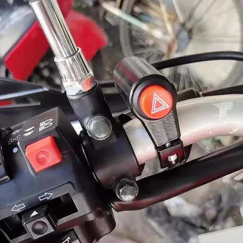 Imagen 2 del producto Botón Universal de motocicleta, interruptor de Control de encendido y apagado, parpadeo en el manillar, lámpara de señal de faro, interruptores de luz de peligro, accesorios de motocicleta