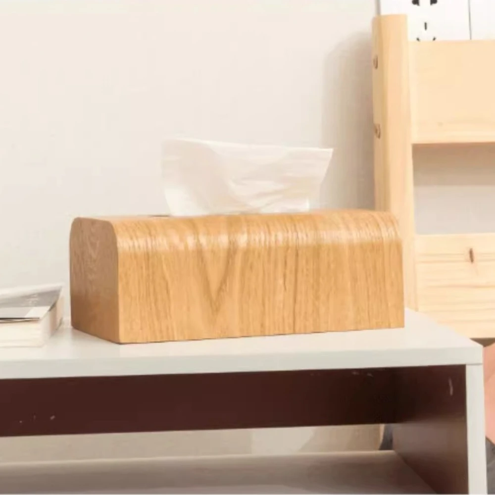 

Solid Wood Nordic Style Tissue Box with Pumping - Creative Desktop Storage for Home Napkin Holder