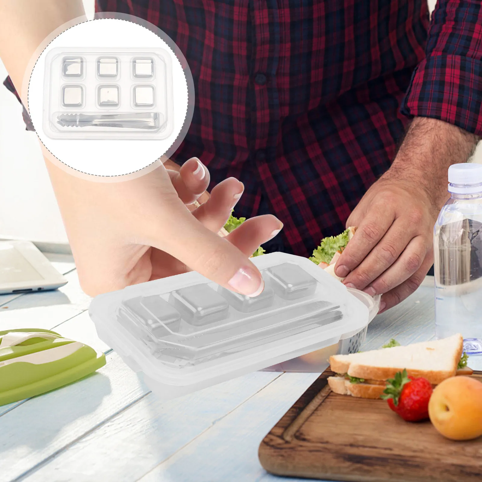 1 Juego de Cubos Enfriadores de Whisky de Acero Inoxidable Premium, Piedras de Hielo Reutilizables para Bebidas, para Whisky, Ron, Ginebra, Bar, Uso Doméstico, Bebidas Metálicas