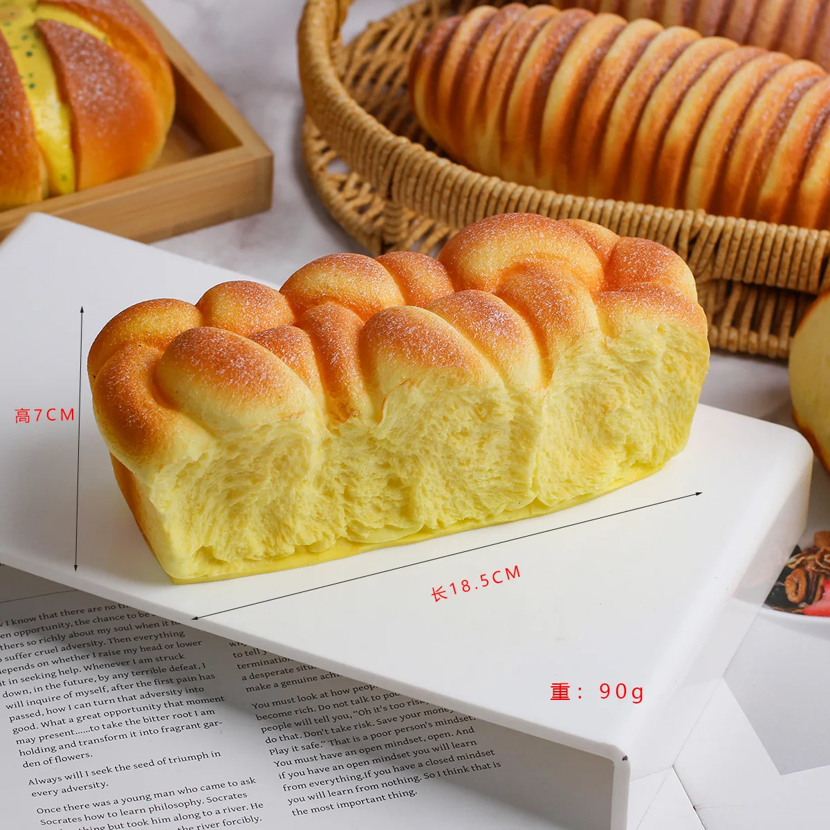 Simulation de gâteau à rebond lent, accessoires Photo, Croissant d'œuf, pain déchiré à la main, décoration de la maison, décompression, Fidget, jouet cadeau, nouvelle collection