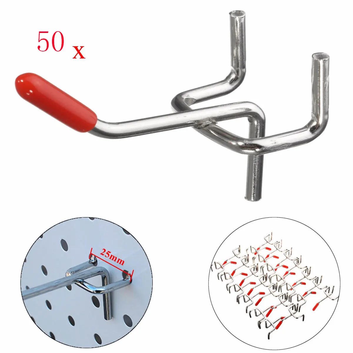 25/50 pcs Hardware Tools Peg Board Hooks Wall Shelf Tool Hangers Organizer Storage Display