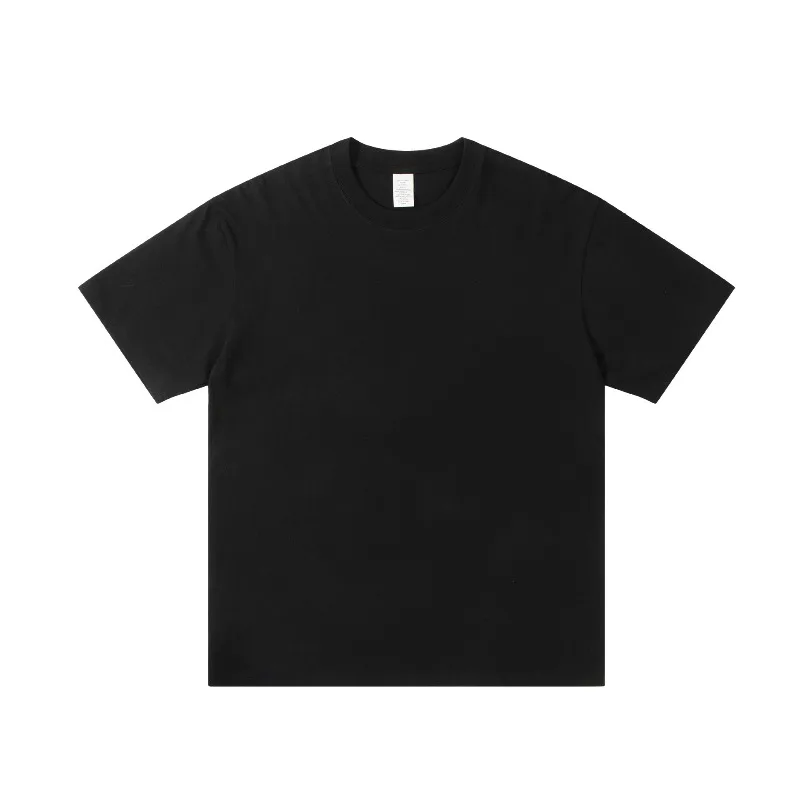 

Summer Heavy Pure Cotton Short-sleeved T-shirt Men's Round Neck Loose Solid Color Base Layer Trendy Brand T-shirt Smooth Plate