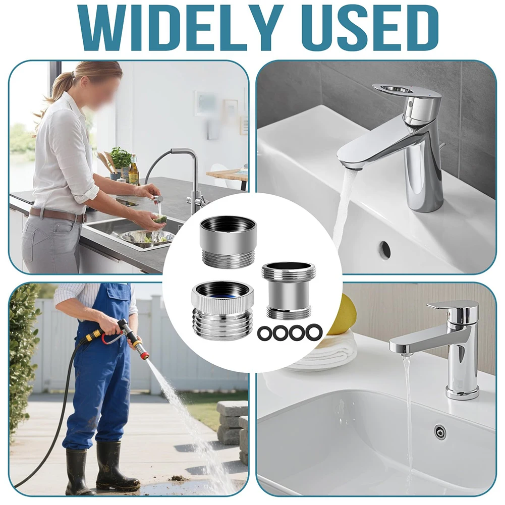 Silver Hose Faucet Adapter Easy Installation Hose Adapter Garden Hose Adapter Male Converter Solid Brass Construction