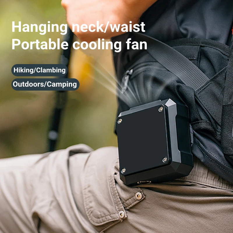 3 In 1 Outdoor Draagbare Draadloze Air Cooling Fan Met Led Zaklamp En Power Bank Usb Opladen Opknoping Taille Hals elektrische Ventilator