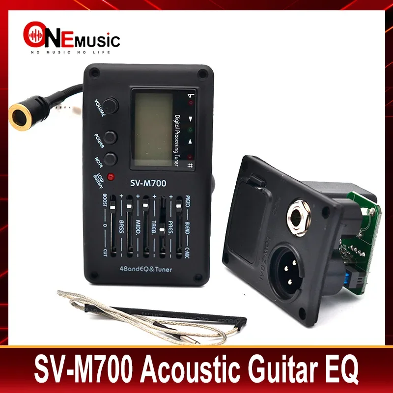 SV-M700 4 Band Acoustic Guitar EQ Equalizer with Tuner and Micro Phone Guitar Pickup