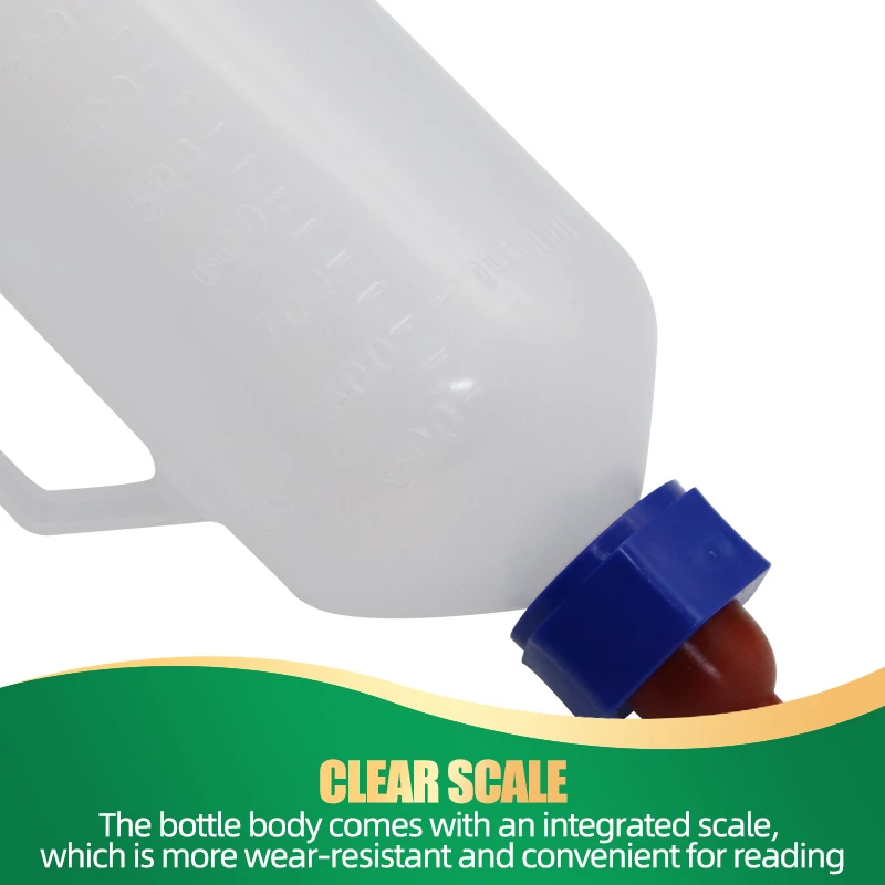 Hangable Lamb Milk Bottle Feeding Bottle Small Animals Lamb Nursing Bottles With Soft Nipple Goat Bottle for Lamb Calf Bull Cow