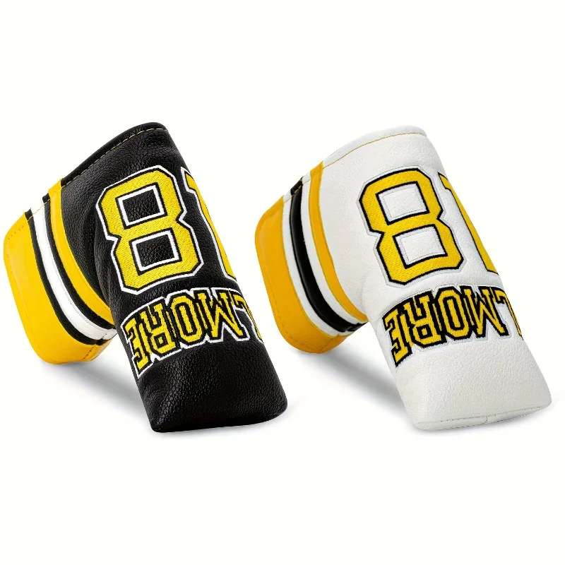 غطاء رأس نادي الجولف مقسم 18 لونًا - غطاء متين لوضع الجولف، متوفر باللونين الأبيض والأسود لحماية رأس الكرة