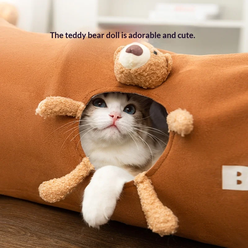Túnel plegable para gatos de juego interactivo antiaburrimiento - imagen 2