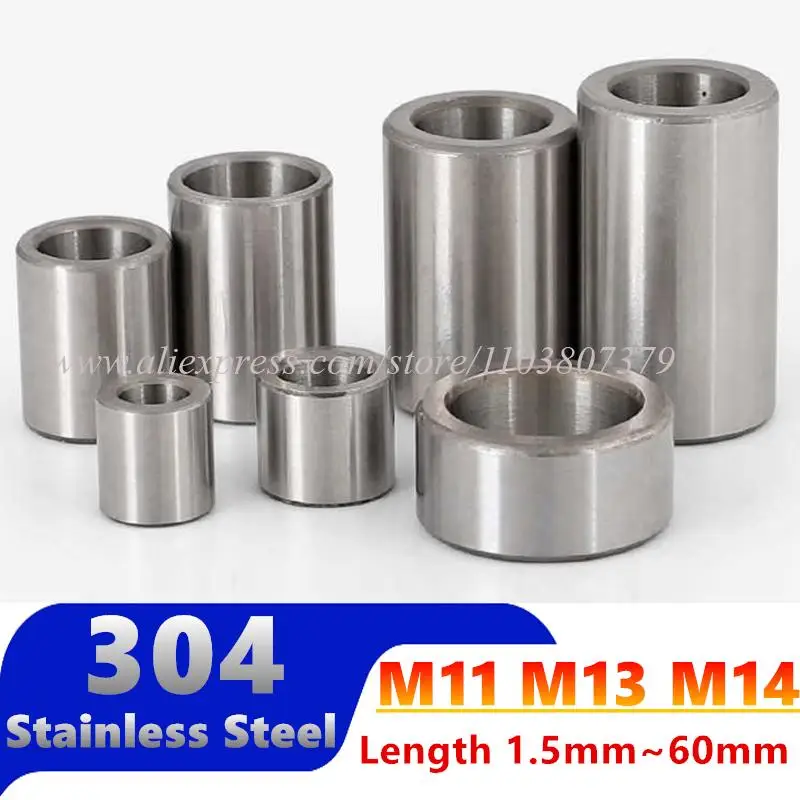 304 Stainless Steel Unthreaded Round Hollow Standoff Spacer Sleeve M11 M13 M14 Bushing Washer Gasket  OD 14-20mm Length 1.5-60mm
