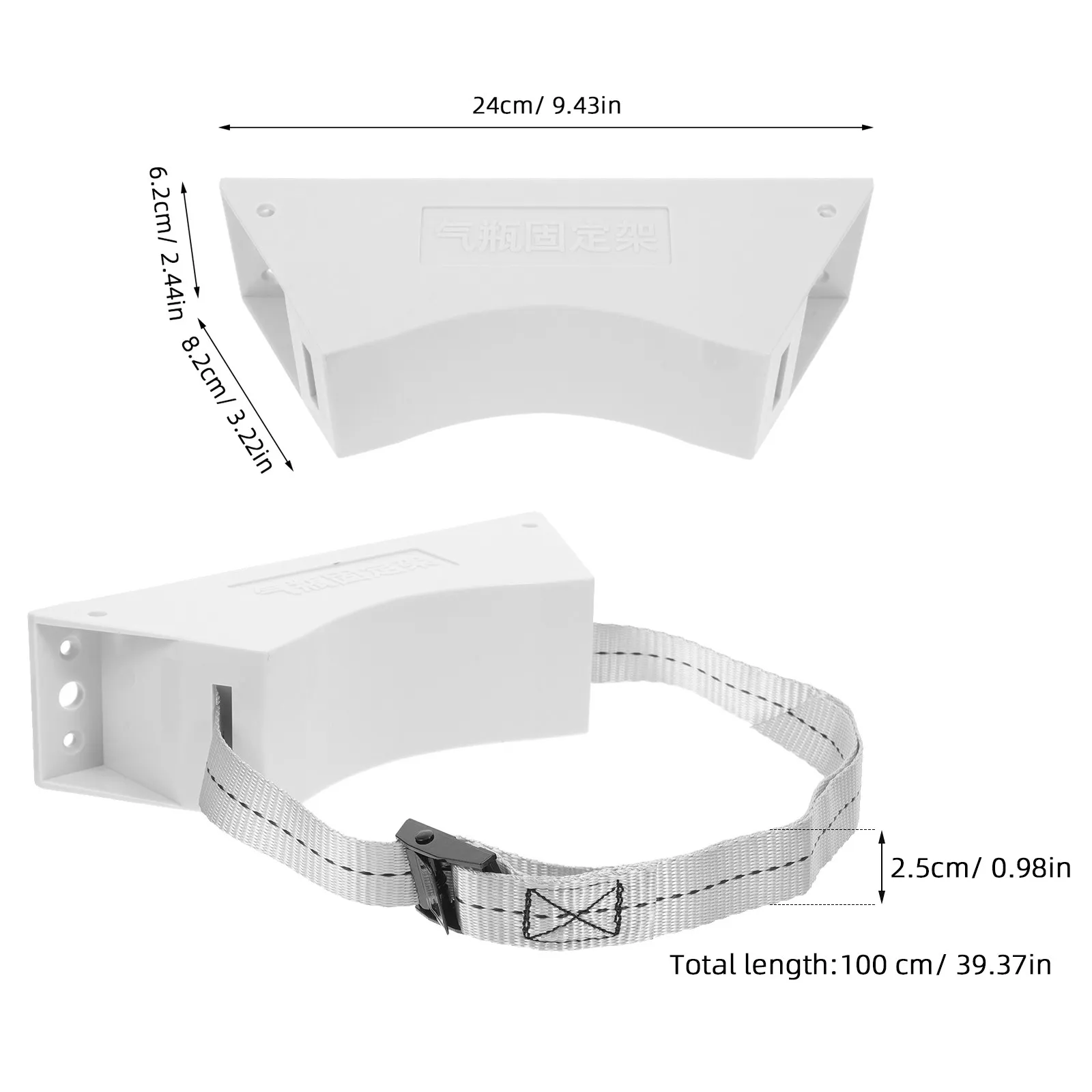Gas Cylinder Bracket Plastic Iron for 40L Hydrogen Oxygen Tanks High-Strength Strap Wall Holder Gas Tank Mount